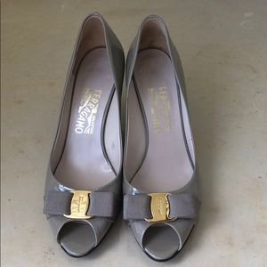 Salvatore Ferragamo peep-toe kitten heels